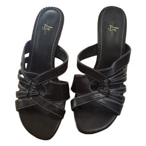 Lifestride Brown Mystery Strappy Wedge Sandals Sz 7